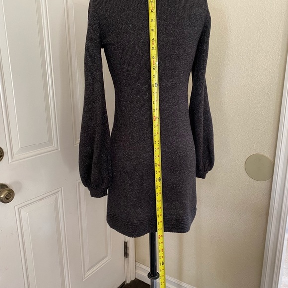 Rebecca Taylor 70s style black mini sweater dress, size 8 - Picture 4 of 7